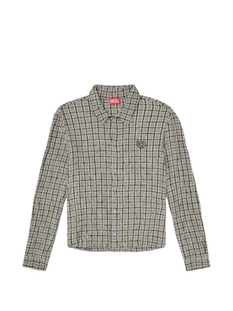 Diesel check shirt with seersucker effect Neutrals A227620AECC
