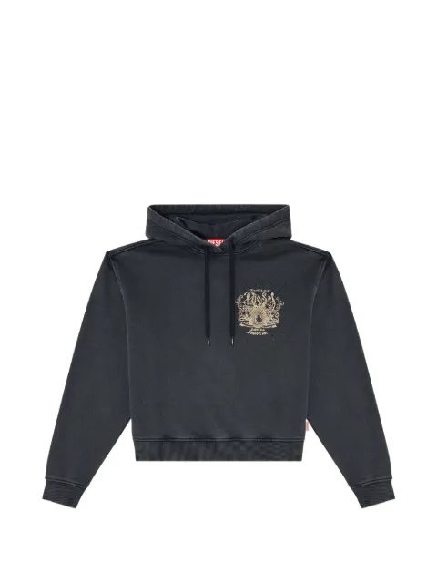 Diesel hoodie with prints and rhinestone studs Grey A235560SJBV