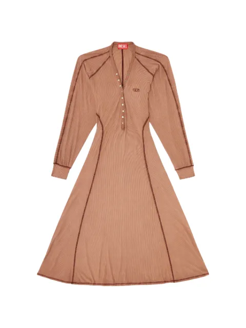 Diesel midi dress in ribbed jersey with batwing-sleeves Brown A222380DCCQ