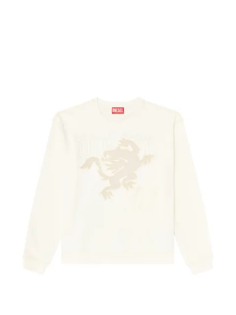 Diesel sweatshirt with embroidery and print Neutrals A227920NSEX