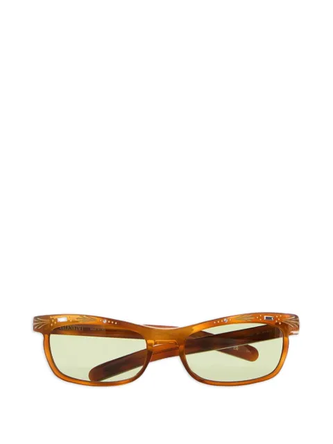 VALENTINO GARAVANI EYEWEAR crystal-embellished rectangle-frame sunglasses Brown VG0044S