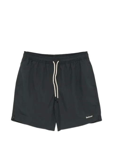 Barbour Staple drawstring logo-embroidered swim shorts Black MSW0093