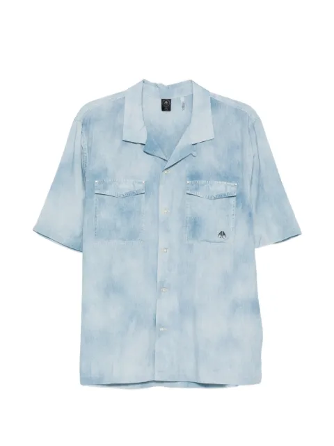 Moose Knuckles denim-print short-sleeve shirt Black M16MT718H1