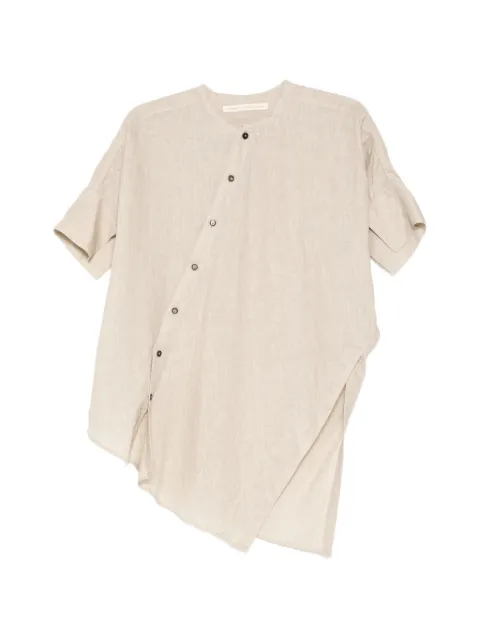 Forme D'expression asymmetric hem shirt Neutrals DS061