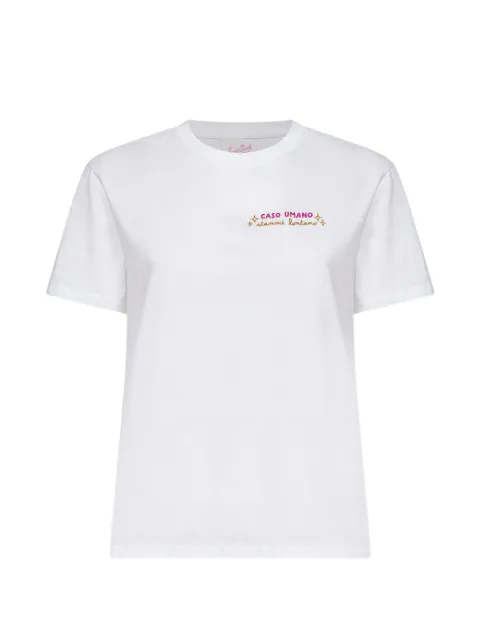 MC2 Saint Barth embroidered cotton T-shirt White EMI0001