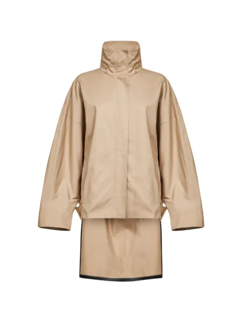 DARKPARK asymmetric batwing-sleeve coat Neutrals WJA31FAC1710085