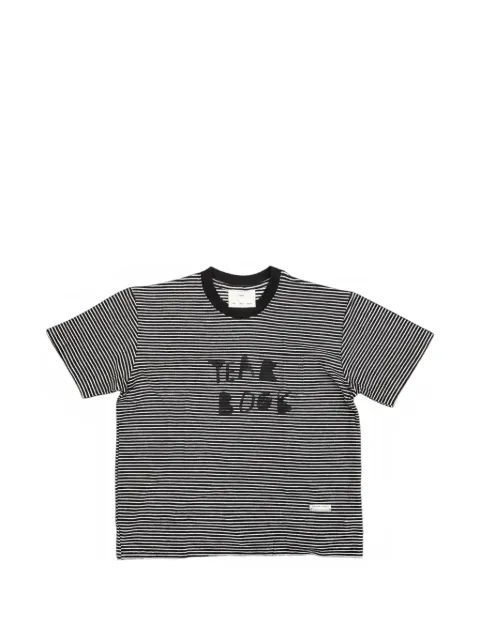 Song For The Mute Yearbook striped T-shirt Black 261MTS040P3PJ