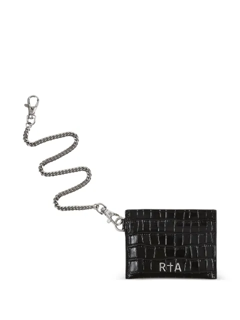 RTA Dominic crocodile-effect leather wallet chain Black MRLDL947A1903BLACK
