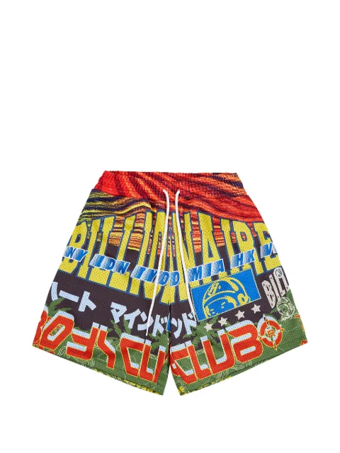 Billionaire Boys Club Compass graphic-print shorts Red 8612106WHT