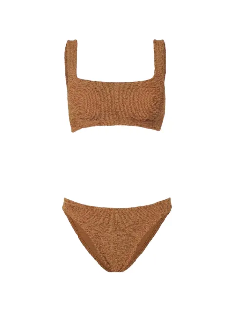 Hunza G Xandra crinkle-effect bikini Brown BXANDRACR