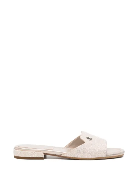Jimmy Choo Dina glitter sandals Neutrals DINAFLATGQI