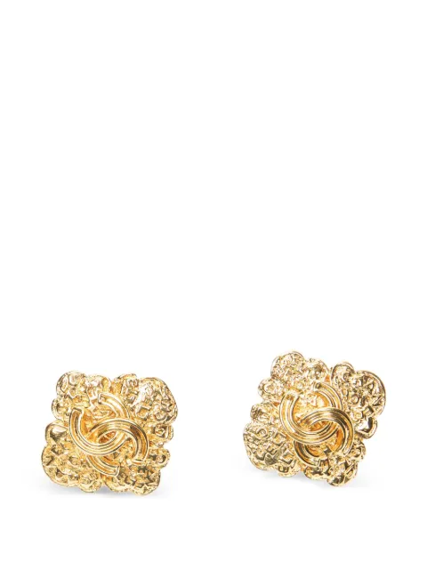 CHANEL Pre-Owned Interlocking CC clip-on earrings Gold 95A