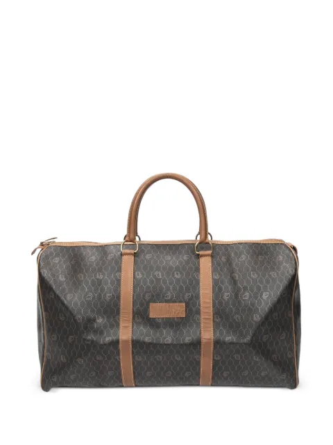 Christian Dior Pre-Owned Honeycomb leather-trim holdall bag Brown NONE
