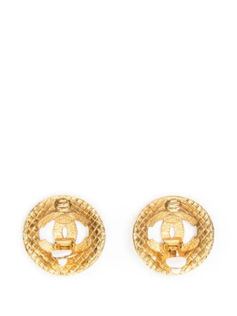 CHANEL Pre-Owned CC clip-on earrings Gold 292889