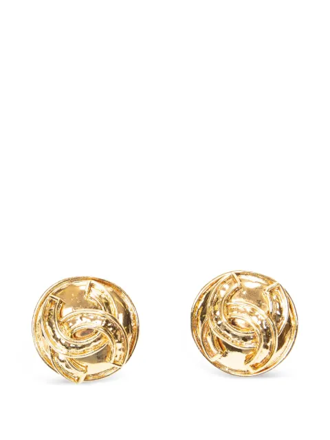 CHANEL Pre-Owned Interlocking CC clip-on earrings Gold 94P