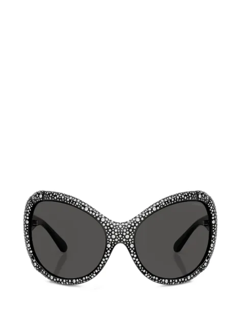 Swarovski Eyewear crystal-embellished butterfly-frame sunglasses Black SK6052