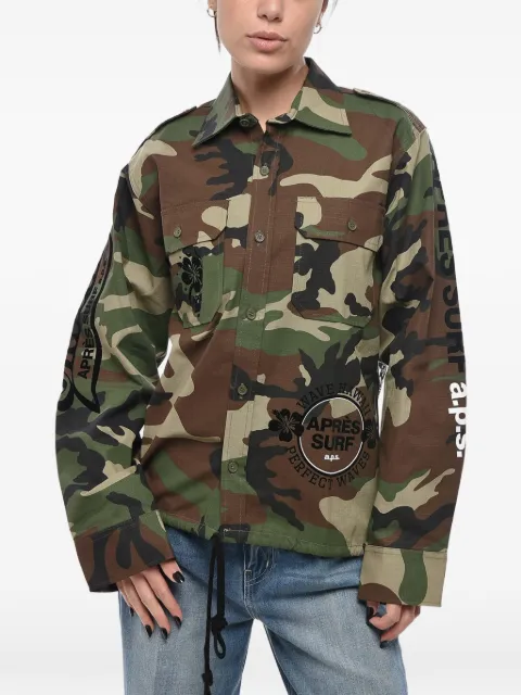 Après Surf Savana camouflage-print overshirt Green SAVANAWORKBLACKBANDANA
