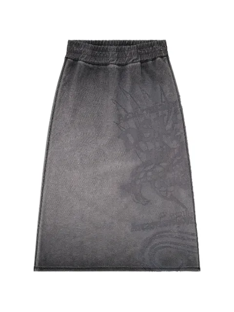 Diesel fleece midi skirt with dévoré print Grey A222520IKBV
