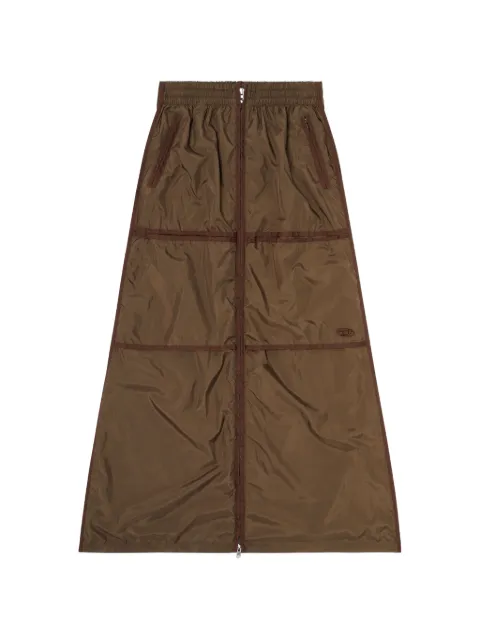 Diesel windbreaker maxi skirt with front zip Brown A221290GIAJ