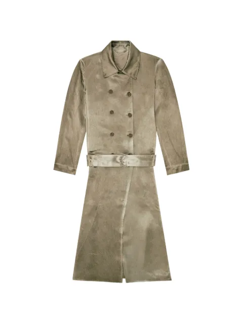 Diesel trench coat in wrinkled satin Green A221300AGCT
