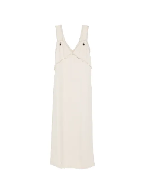 TOTEME V-neck raw slip dress Neutrals 262WRD0291FB0610