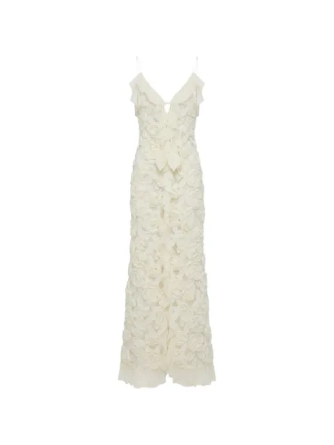 NISSA floral embroidery maxi dress Neutrals RRS16667