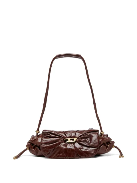 Diesel Scrunch-D leather shoulder bag Brown X10331P1003