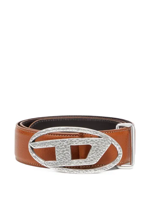 Diesel 4cm leather belt with hammered Oval D buckle Neutrals X10866P8793
