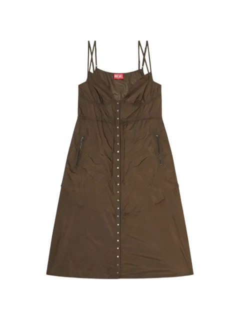 Diesel lightweight nylon dress with layered design Brown A240610GIAJ