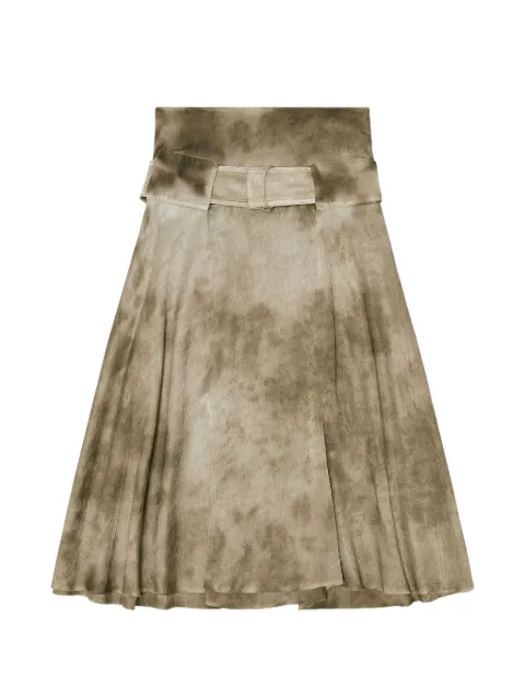 Diesel belted midi skirt in logo-jacquard satin Neutrals A221190HNBW