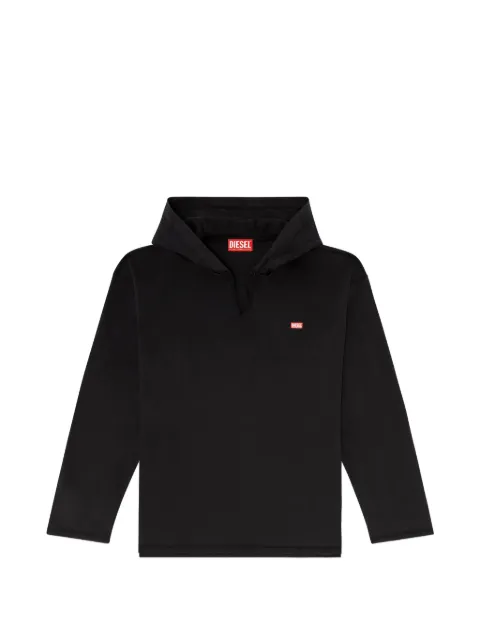 Diesel long-sleeve T-shirt with flannel hood Black A226810TKCM