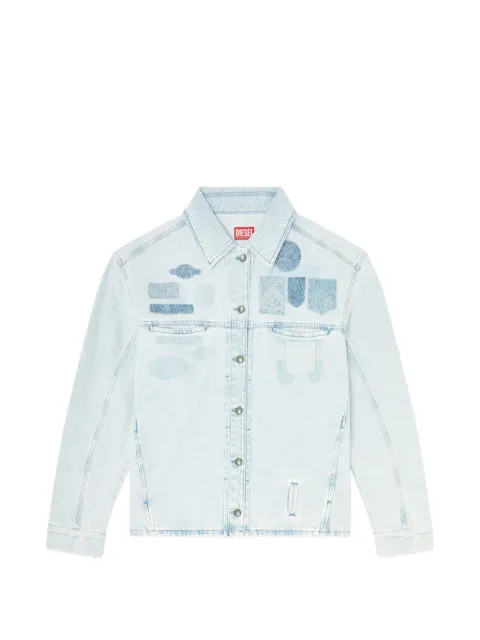 Diesel denim overshirt with patch effects Blue A226260IFBQ