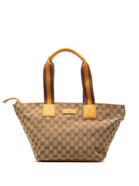 Gucci Pre-Owned 2000-2015 GG Canvas Web tote bag Neutrals MBMXB7X8ZQD46W4X