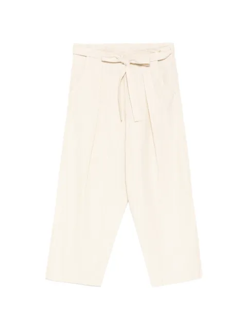 Forme D'expression tie-waist vertical-stripe trousers Neutrals HP044