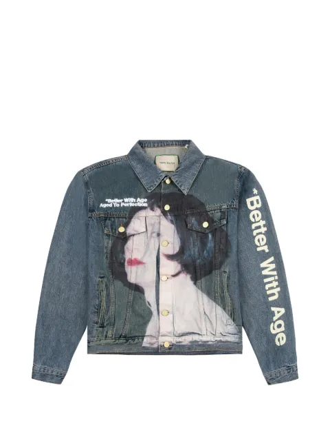 Better with Age Brandy graphic-print denim jacket Blue BWA99