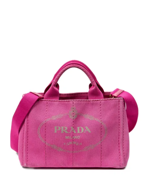 Prada Pre-Owned small Canapa logo tote bag Pink 158B
