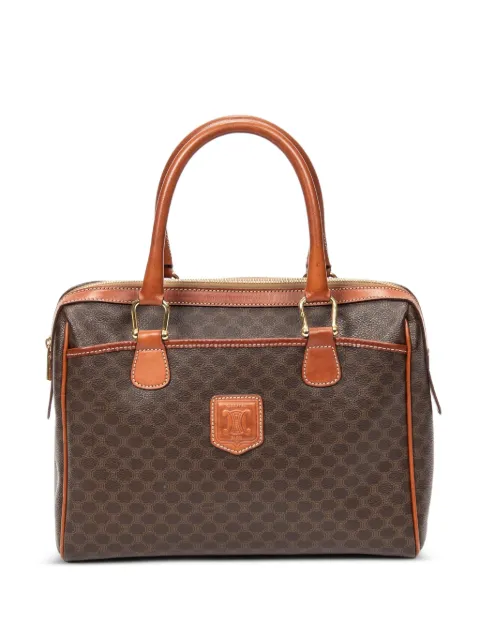 Celine Pre-Owned small Boston leather-trim tote bag Brown MC972