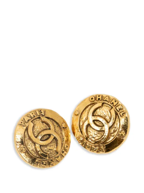 CHANEL Pre-Owned Interlocking CC earrings Gold 282820