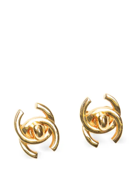 CHANEL Pre-Owned CC turn-lock earrings Gold 95A
