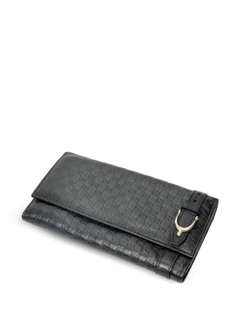 Gucci Pre-Owned Microguccissima flap wallet Black 3097602067