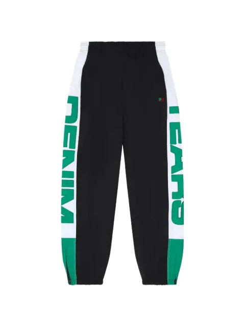 Denim Tears logo-print colour-block track pants Black DTDTSPORTTPWHT001