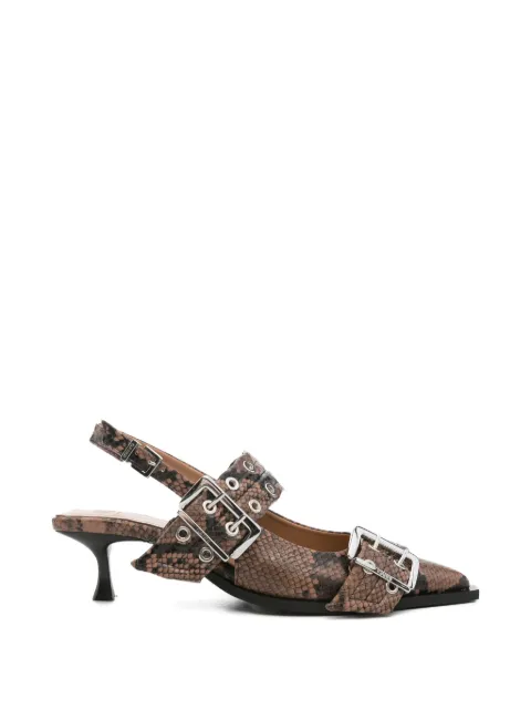 GANNI snake-effect mules Brown B1030130