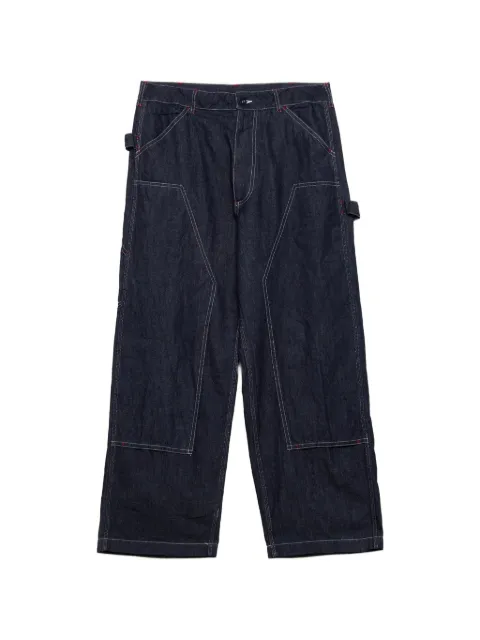 Engineered Garments contrast-stitch panelled jeans Blue RRW048CR410021C0090