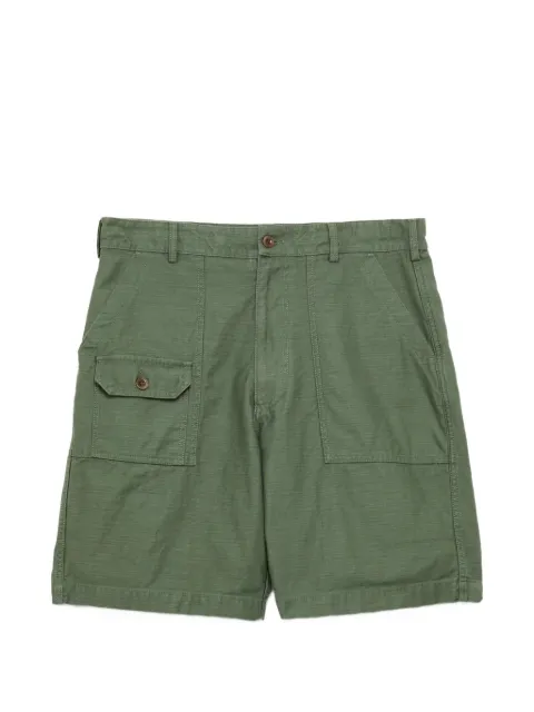 Engineered Garments patch-pocket cotton shorts Green RRW053CR430124C0085