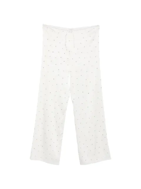 Oséree crystal-embellished drawstring trousers White BGPF268