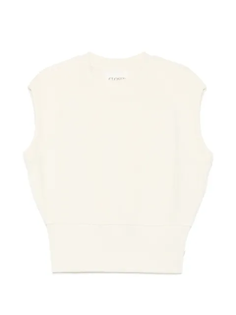 Closed ribbed-trim vest Neutrals C9507248B22