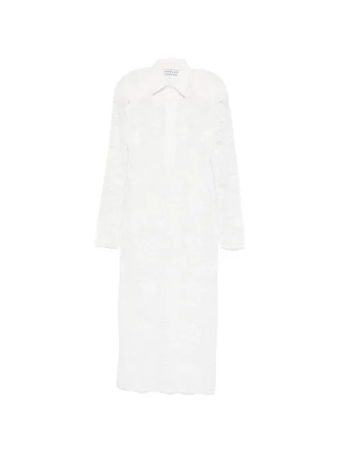 Rowen Rose lace-overlay midi dress White DRSRR112