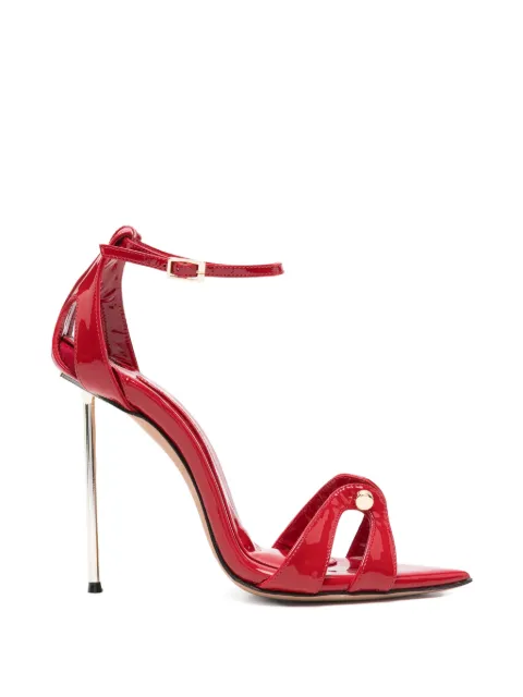 HARDOT patent-finish cut-out sandals Red 1BLOOD12