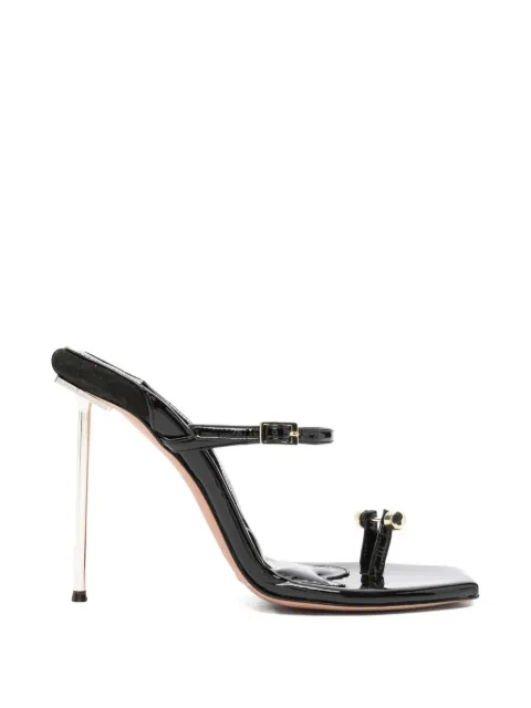 HARDOT patent-leather toe-strap sandals Black 1TBONE11