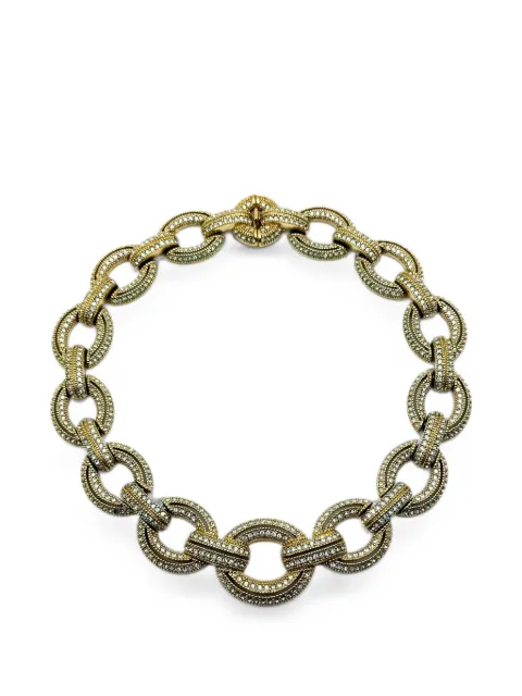 Christian Dior Pre-Owned 1980s crystal chain-link necklace Gold CDCRYSCOLL